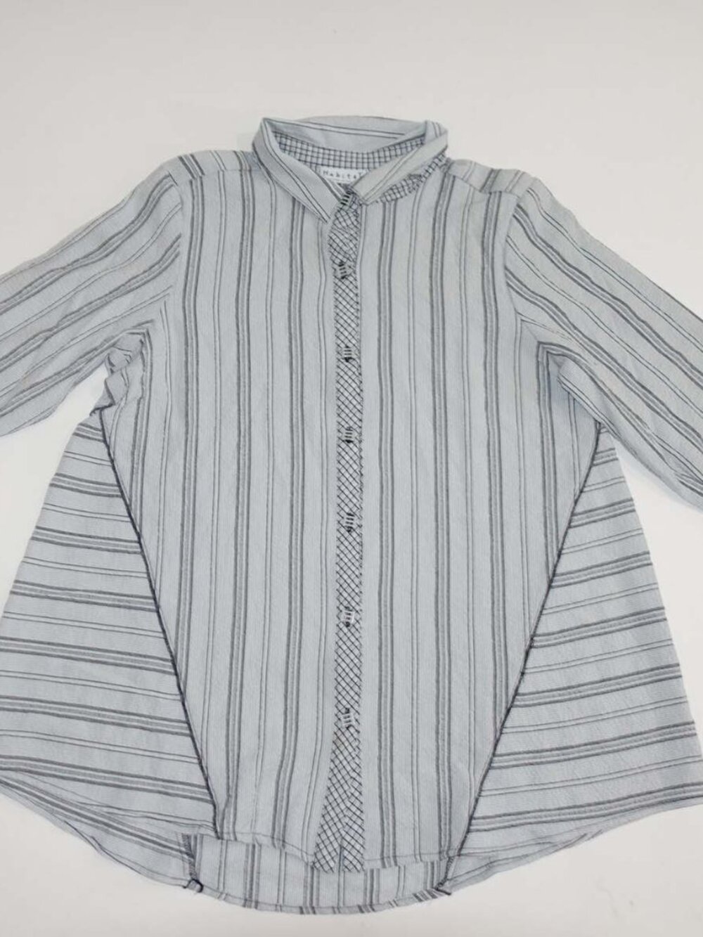 Habitat Clothes to Live In Women's Square Button Blouse Medium 3/4 Sleeves Top M